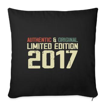 2017 Geburtstagsgeschenk 2017 Jahrgang 2017 Retro - Sofakissenbezug 45 x 45 cm - Schwarz - Vorne