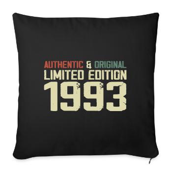1993 Cadeau Anniversaire 1993 Vintage 1993 Rétro - Housse de coussin décorative 45 x 45 cm - noir - Devant