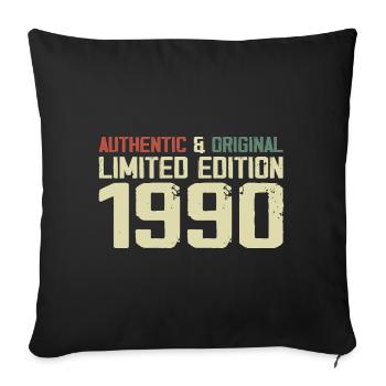 1990 Geburtstagsgeschenk 1990 Jahrgang 1990er Retro - Sofakissenbezug 45 x 45 cm - Schwarz - Vorne