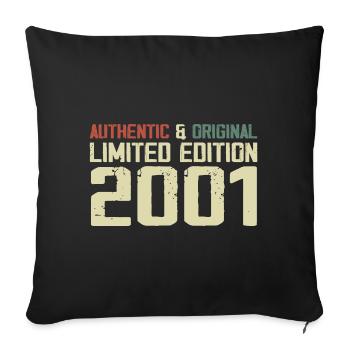 2001 Birthday Gift 2001 Vintage 2001 Retro - Sofa pillowcase 17,3'' x 17,3'' (45 x 45 cm) - black - Front