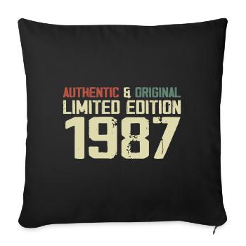 1987 Cadeau Anniversaire 1987 Vintage 1987 Rétro - Housse de coussin décorative 45 x 45 cm - noir - Devant