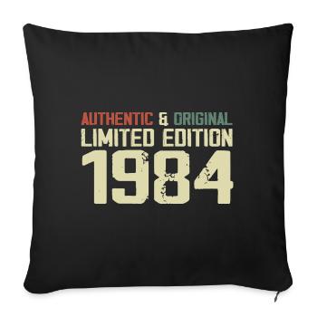 1984 Geburtstagsgeschenk 1984 Jahrgang 1984 Retro - Sofakissenbezug 45 x 45 cm - Schwarz - Vorne