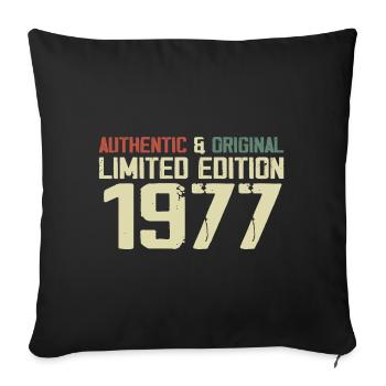 1977 Cadeau Anniversaire 1977 Vintage 1977 Rétro - Housse de coussin décorative 45 x 45 cm - noir - Devant