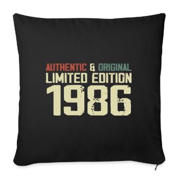 1986 Birthday Gift 1986 Vintage 1986 Retro - Sofa pillowcase 17,3'' x 17,3'' (45 x 45 cm) - black - Front