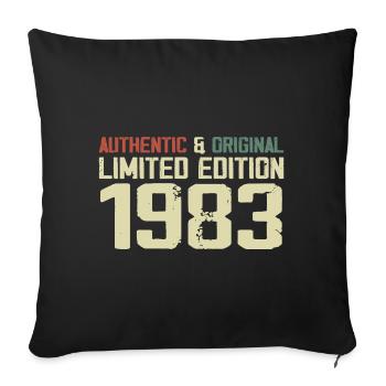 1983 Cadeau Anniversaire 1983 Vintage 1983 Rétro - Housse de coussin décorative 45 x 45 cm - noir - Devant