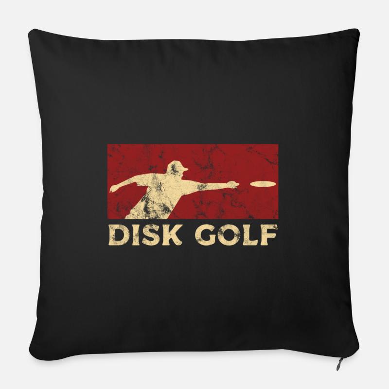 Disc Golf - Sofakissenbezug 45 x 45 cm - Schwarz