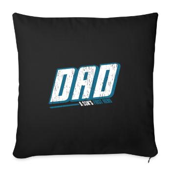 Father and son father - Sofa pillowcase 17,3'' x 17,3'' (45 x 45 cm) - black - Front