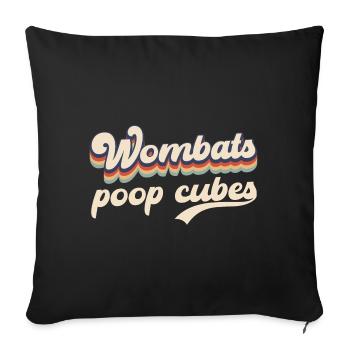 Drôle de dicton wombat australien - Housse de coussin décorative 45 x 45 cm - noir - Devant