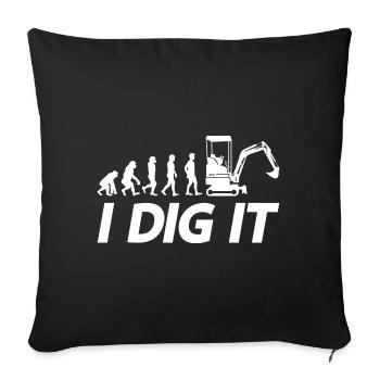 Retro Excavator Slogan Excavator Driver Construction Site - Housse de coussin décorative 45 x 45 cm - noir - Devant