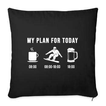 Snowboarding snowboard jump snowboard vacation - Sofa pillowcase 17,3'' x 17,3'' (45 x 45 cm) - black - Front