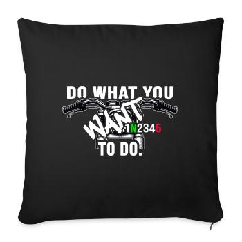 Motorrad motor-biker Motorradfahrer - Sofakissenbezug 45 x 45 cm - Schwarz - Vorne
