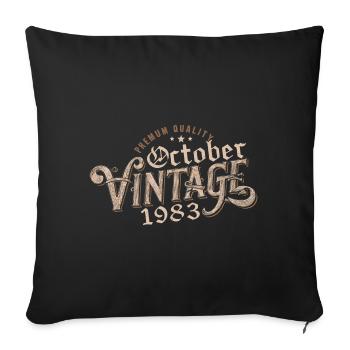 October Birthday Gift | Born in October 1983 - Sofa pillowcase 17,3'' x 17,3'' (45 x 45 cm) - black - Front