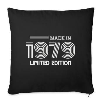 1979 Birthday Gift Idea 1979 - Sofa pillowcase 17,3'' x 17,3'' (45 x 45 cm) - black - Front