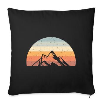 Montagnes Randonnée Montagnes Rétro Vintage - Housse de coussin décorative 45 x 45 cm - noir - Devant