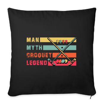 Man Myth Croquet Legend - Sofa pillowcase 17,3'' x 17,3'' (45 x 45 cm) - black - Front