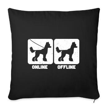 Chien à crête chinois Chinesischer Schopfhund - Housse de coussin décorative 45 x 45 cm - noir - Devant
