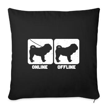 Shar Pei - Housse de coussin décorative 45 x 45 cm - noir - Devant