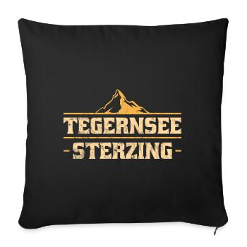Crossing the Alps Tegernsee Sterzing - Sofa pillowcase 17,3'' x 17,3'' (45 x 45 cm) - black - Front