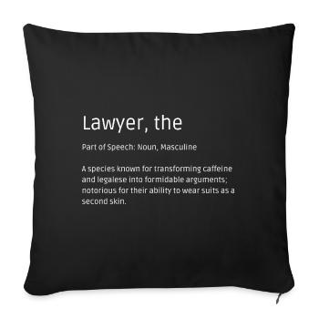 T-shirt d’avocat - Humour pour les experts juridiques - Housse de coussin décorative 45 x 45 cm - noir - Devant