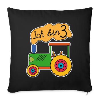 Ich bin 3 | Ich bin drei Jahre - Sofakissenbezug 45 x 45 cm - Schwarz - Vorne