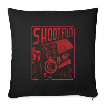 FILM TLR VINTAGE CAMÉRA PHOTOGRAPHIE ANALOGIQUE - Housse de coussin décorative 45 x 45 cm - noir - Devant