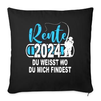 Rentner Angler Geschenk 2024 Angeln - Sofakissenbezug 45 x 45 cm - Schwarz - Vorne
