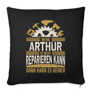 Arthur Name Geschenk Geburtstag - Sofakissenbezug 45 x 45 cm - Schwarz - Vorne