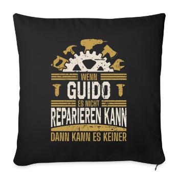 Guido Name Geschenk Geburtstag - Sofakissenbezug 45 x 45 cm - Schwarz - Vorne