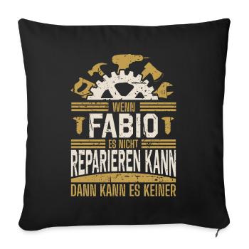 Fabio Name Geschenk Geburtstag - Sofakissenbezug 45 x 45 cm - Schwarz - Vorne