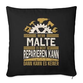 Malte Name Geschenk Geburtstag - Sofakissenbezug 45 x 45 cm - Schwarz - Vorne