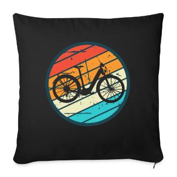 E-Bike Bike Cyclist Gift Bike Cyclist - Sofa pillowcase 17,3'' x 17,3'' (45 x 45 cm) - black - Front
