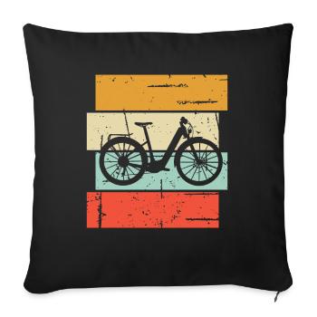 E-Bike Bike Cyclist Gift Bike Cyclist - Sofa pillowcase 17,3'' x 17,3'' (45 x 45 cm) - black - Front