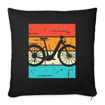 E-Bike Cyclist Cadeau Vélo Cycliste - Housse de coussin décorative 45 x 45 cm - noir - Devant
