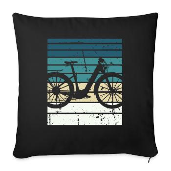 E-Bike Bike Cyclist Gift Bike Cyclist - Sofa pillowcase 17,3'' x 17,3'' (45 x 45 cm) - black - Front