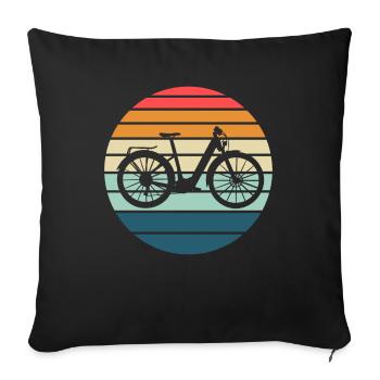 E-Bike Cyclist Cadeau Vélo Cycliste - Housse de coussin décorative 45 x 45 cm - noir - Devant