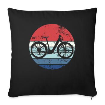E-Bike Cyclist Cadeau Vélo Cycliste - Housse de coussin décorative 45 x 45 cm - noir - Devant
