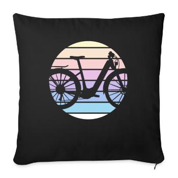 E-Bike Cyclist Cadeau Vélo Cycliste - Housse de coussin décorative 45 x 45 cm - noir - Devant