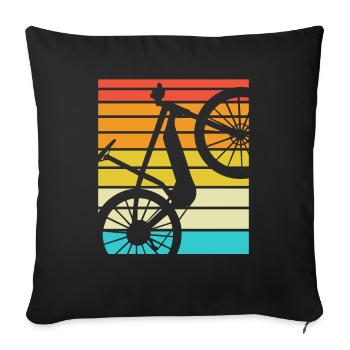 E-Bike Cyclist Cadeau Vélo Cycliste - Housse de coussin décorative 45 x 45 cm - noir - Devant