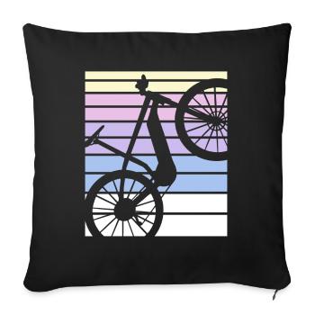 E-Bike Cyclist Cadeau Vélo Cycliste - Housse de coussin décorative 45 x 45 cm - noir - Devant