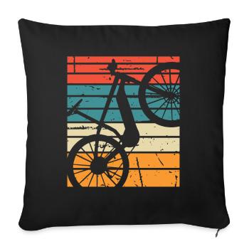 E-Bike Bike Cyclist Gift Bike Cyclist - Sofa pillowcase 17,3'' x 17,3'' (45 x 45 cm) - black - Front