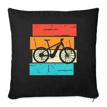 E-Bike Cyclist Cadeau Vélo Cycliste - Housse de coussin décorative 45 x 45 cm - noir - Devant