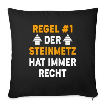 Steinmetz Geschenk Geburtstag Spruch - Sofakissenbezug 45 x 45 cm - Schwarz - Vorne