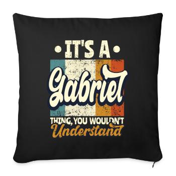 Nom Gabriel Cadeau Anniversaire Dire - Housse de coussin décorative 45 x 45 cm - noir - Devant