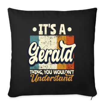 Nom Gerald Gift Birthday Dire - Housse de coussin décorative 45 x 45 cm - noir - Devant