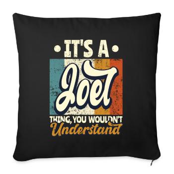 Nom Joel Cadeau Citation d’anniversaire - Housse de coussin décorative 45 x 45 cm - noir - Devant