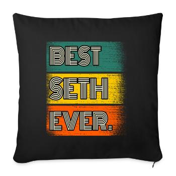 Seth Name Geschenk Spruch Lustig - Sofakissenbezug 45 x 45 cm - Schwarz - Vorne