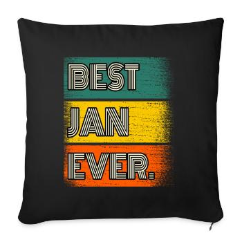 Jan Name Gift Quote Funny - Sofa pillowcase 17,3'' x 17,3'' (45 x 45 cm) - black - Front