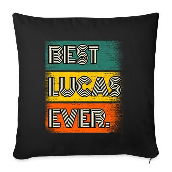 Lucas Name Gift Quote Funny - Sofa pillowcase 17,3'' x 17,3'' (45 x 45 cm) - black - Front