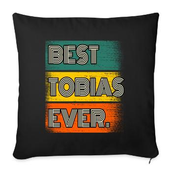 Tobias Nom Cadeau Citation Drôle - Housse de coussin décorative 45 x 45 cm - noir - Devant