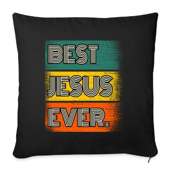 Nom de Jésus Cadeau Proverbe Drôle - Housse de coussin décorative 45 x 45 cm - noir - Devant